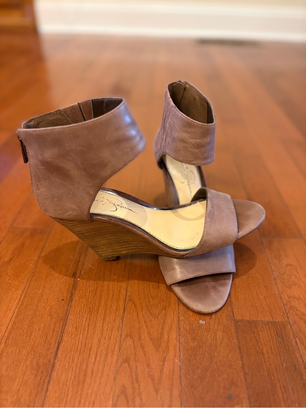 Jessica Simpson | Ankle Cuff Wedge Sandals in Taupe